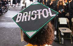 decorated Bristol graduation cap