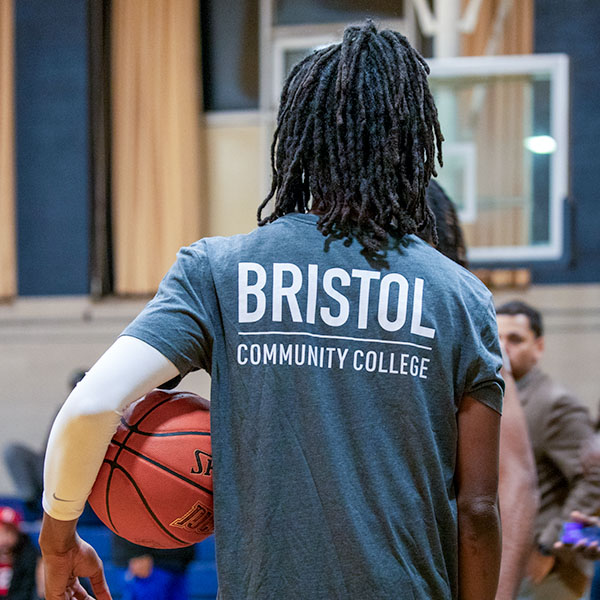 Bristol student playing basketball